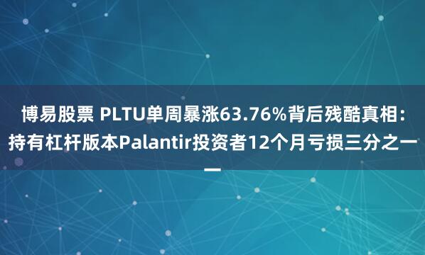 博易股票 PLTU单周暴涨63.76%背后残酷真相：持有杠杆版本Palantir投资者12个月亏损三分之一